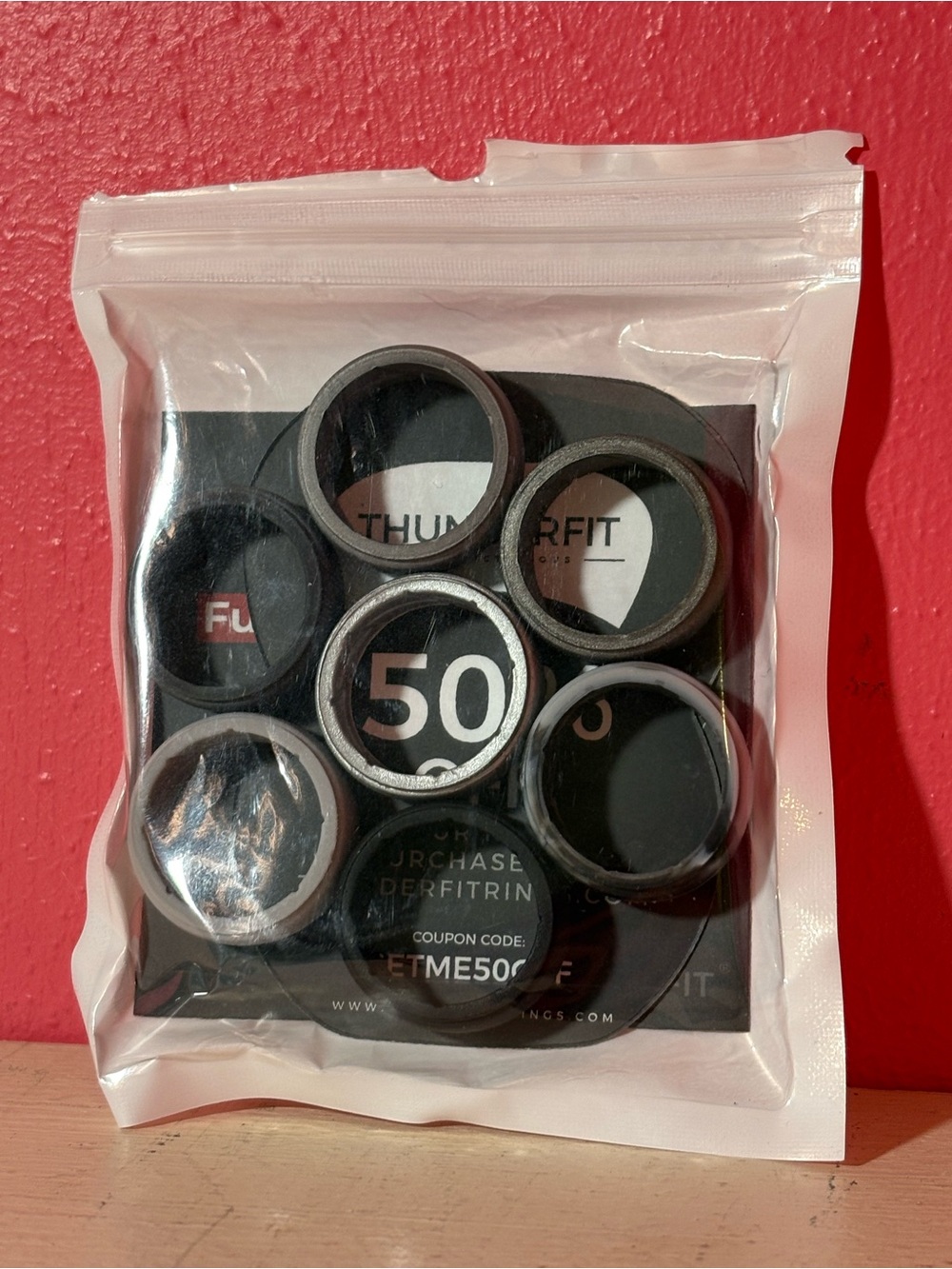 Thunderfit * Silicone Set of 7 Mens Rings Gray Black Silver Size 10 Work Safety